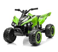 LALAHO Quad Electrico Niño,Moto Electrica Niños 3 a 8 Años（Verde） | Doble Motor, Quad,Suspensión 4 Ruedas, Arranque Suave Seguro, Faros LED, Bocina, Avance y Retroceso