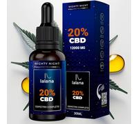 LALANA OIL ® CBD Oil -NOCHE 20% | 30ml |Aceite CBD con 6000 mg Cannabidiol |CBD Espectro Completo| Aceite de Oliva,MCT(Coco) - Curcumina -Piperina- Extracto de Azafran y Vitamina B6