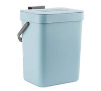 LALASTAR - Basurero peque o con tapa, inodoro, de pl stico, para colgar en casa rodante, oficina, dormitorio, 3 l/0,8 galones, color azul