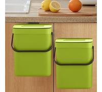 LALASTAR - Cubo de basura peque o de pl stico para colgar, con tapa, para debajo del fregadero, para cocina, para encimera, para ba o, caravana,