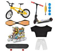 LALASTYLE Mini Juego de Juguetes: Monopatín, Bicicleta, Scooter y Tablero de Dedo - 1 Par de Patines, Trucos de Entrenamiento y Accesorios de Movimiento