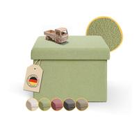 Laleni Banco con Almacenaje 41x31 cm - Puff Salón y Dormitorio - Taburete Baúl para Juguetes Infantil - Verde