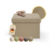 Laleni Banco con Almacenaje 41x31 cm - Puff Salón y Dormitorio - Taburete Reposapies - Pequeño Asiento Marrón Topo