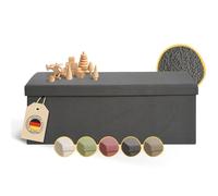 Laleni Banco con almacenaje y 2 Cajas Extra, baúl con Asiento para Dormitorio o recibidor, Organizador para Juguetes, 110 x 38 cm - Antracita