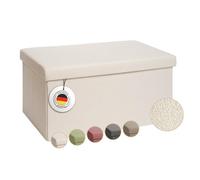 Laleni Banco con almacenaje y Caja Extra, baúl con Asiento para Dormitorio o pie de Cama, Organizador para Juguetes, 76 x 38 cm - Beige