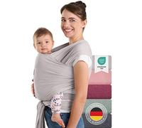 Laleni Fular Portabebe Hasta 15kg de Suave Algodón - Portabebe Recien Nacido + Certificado OEKO-TEX - Fular Porteo 5,10m de Longitud - Color Gris Claro