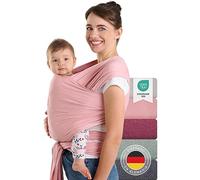 Laleni Fular Portabebe hasta 15kg de Suave Algodón - Portabebes Recien Nacido con Certificado de OEKO-TEX - Fular Porteo 5,10m de Longitud - Color Rosa