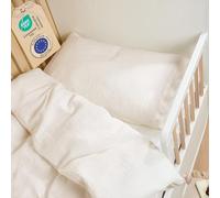 Laleni Funda Nórdica para Cuna 100x135 cm, Sabanas y Funda de Almohada Certificadas Oeko-Tex, Color Beige