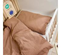 Laleni Funda Nórdica para Cuna 100x135 cm, Sabanas y Funda de Almohada Certificadas Oeko-Tex, Color Cobre
