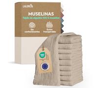 Laleni muselinas bebé algodón 70x70cm 10 uds - gasas para bebés para piel sensible - ideal como toalla bebé recién nacido supersuave y absorbente - pañales de muselina - muselina algodón bebé en beige