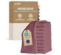Laleni muselinas bebé algodón 70x70cm 20 uds | gasas para bebés para Piel Sensible | Ideal como Toalla bebé recién Nacido Supersuave y Absorbente | pañales de Muselina | Muselina algodón bebé en Rosa