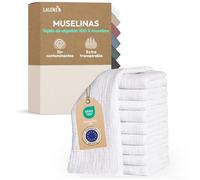 Laleni muselinas bebé algodón 70x70cm 30 uds - gasas para bebés para Piel Sensible - Ideal como Toalla bebé recién Nacido Supersuave y Absorbente - Muselina algodón bebé - pañales de Muselina Blancos