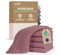 Laleni Muselinas Bebé Algodón 70x70cm 5 Uds | Gasas para Bebés Piel Sensible | Ideal Toalla Bebé Recién Nacido Supersuave Absorbente | Pañales Muselina Algodón Bebé Rosa