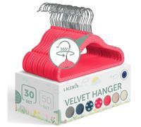 Laleni perchas infantiles 30 pzs de terciopelo - perchas bebe recien nacido ahorra espacio - perchas ropa bebe giratorias 360° - perchas terciopelo niños antideslizantes - percha bebe rosa con lunares