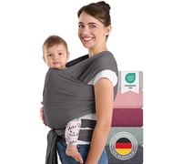 Laleni Portabebés recién nacidos hasta 15 kg de algodón suave | portabebés recién nacidos desde el nacimiento | Fular portabebés con certificado Oeko-Tex, con 5,10 m de longitud, color gris