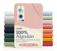 Laleni Sabana Bajera 100x100x10cm Oeko-Tex - sabanaja Bajera 100% Algodon para Cama de Infantil Set de 2-Ropa de Cama Infantil - para Cuna Bebe Color Rosa