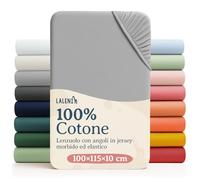 Laleni Sabana Bajera 100x115x10cm Oeko-Tex - sabanaja Bajera 100% Algodon para Cama de Infantil Set de 2-Ropa de Cama Infantil - para Cuna Bebe Color Moonlight Grey - Gris