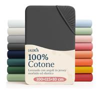 Laleni Sabana Bajera 100x115x10cm Oeko-Tex - sabanaja Bajera 100% Algodon para Cama de Infantil Set de 2-Ropa de Cama Infantil - para Cuna Bebe Color Antracita