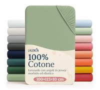 Laleni Sabana Bajera 100x115x10cm Oeko-Tex - sabanaja Bajera 100% Algodon para Cama de Infantil Set de 2-Ropa de Cama Infantil - para Cuna Bebe Color Summer Green - Verde
