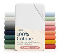 Laleni Sabana Bajera 100x115x10cm Oeko-Tex - sabanaja Bajera 100% Algodon para Cama de Infantil Set de 2-Ropa de Cama Infantil - para Cuna Bebe Color Blanco