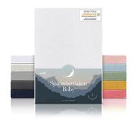 Laleni Sabana Bajera 28to30x73to76x10cm Oeko-Tex - sabanaja Bajera 100% Algodon para Cama de Infantil Set de 2-Ropa de Cama Infantil - para Cuna Bebe Color Blanco