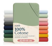 Laleni Sabana Bajera 42x81x10cm Oeko-Tex - sabanaja Bajera 100% Algodon para Cama de Infantil Set de 2-Ropa de Cama Infantil - para Cuna Bebe Color Summer Green - Verde