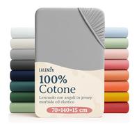 Laleni Sabana Bajera 60to70x120to140x15cm Oeko-Tex - sabanaja Bajera 100% Algodon para Cama de Infantil Set de 2-Ropa de Cama Infantil - para Cuna Bebe Color Moonlight Grey - Gris