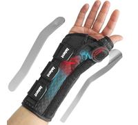 Lalent Muñequera con férula de metal para pulgar para túnel carpiano, artritis, tendinitis, esguinces, férula de muñeca para pulgar gatillo, se adapta tanto a mujeres como a hombres (mano derecha, L