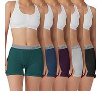 LALESTE Calzoncillos Tipo bóxer de algodón con Entrepierna de 3 Pulgadas para Mujer, Paquete de 5, Multicolor 01-5pack, M