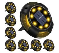 Laliled Luces Solares para Exterior Jardin 12 LED 8 PCS Luces Solares para Suelo Luces de Camino Impermeables IP65 para Patio, Césped, Jardín y Caminos Decoracion
