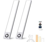 Laliled Luz Armario con Sensor de Movimiento 86 LED Luz Nocturna Recargable USB Luz LED Armario Brillo Regulable con 3 Colores para Armario, Pasillo, Escaleras, Cocina (30cm 2pcs)