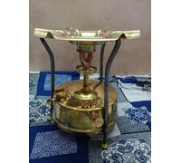 Lalit Kishori Estufa tradicional india de queroseno de latón macizo | Quemadores manuales | Duradero y ligero | Cocina culinaria Old World Treasure Camping Tanque de 3 litros