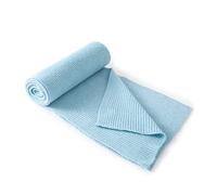 Lallier Cachemira mezcla de lana clásica acanalada bufanda sólida ultrasuave invierno cálido bufanda para mujeres y hombres con caja de regalo, Azul Claro
