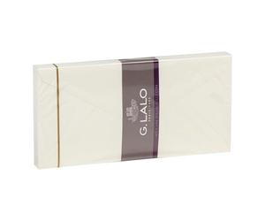 Lalo 21800L - Un paquet de 20 enveloppes gommées 11x22 cm 125g, Vélin pur coton, Crème