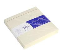 Lalo 22016L - Un paquet de 25 enveloppes doublées gommées 14x14 cm, Vergé de France, Ivoire