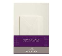 Lalo 61800L - Juego de correspondencia con 10 hojas A4 125 g y 5 sobres engomados 11 x 22 cm, vilin puro, algodón, crema