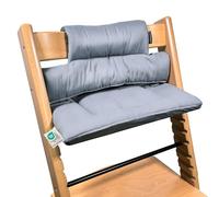 LaLolleera Cojín Trona Evolutiva de Madera para Stokke Tripp Trapp, Impermeable, Lavable OEKOTEX Standard 100 - Gris Revestido