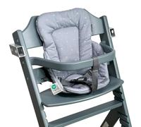 LaLoona Cojín para Trona Bebe Universal de Algodón - Gris | Compatible con Stokke Tripp Trapp, IKEA Antilop, hauck Alpha/Beta, Timba y más - Lavable y Certificado OEKO-TEX Standard 100