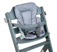 LaLoona Cojín para Trona Bebe Universal Revestido - Gris | Compatible con Stokke Tripp Trapp, IKEA Antilop, hauck Alpha/Beta, Timba y más - Lavable y Certificado OEKO-TEX Standard 100