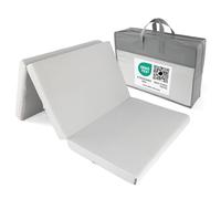 LaLoona Colchon Cuna 60x120 cm de Viaje Portátil | Apto para Parque Infantil - 5 cm Grosor - Plegable con Funda Extraíble - Bolsa de Transporte - Transpirable - Lavable - Certificado Oeko-Tex - Gris