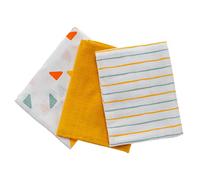 LaLoona Muselinas Bebé Algodón 70x70 cm - Pack de 3 Gasas Multiusos para Recién Nacido con Certificado Öko-Tex - Mantas Muselina Suaves y Transpirables - Amarillo/Blanco