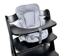LaLoona Reductor para Trona Bebe hauck Alpha Plus y Beta Plus, Cojin Trona Madera Algodón, Reductor de Asiento para Trona Evolutiva OEKO-TEX 100, No Irrita la Piel, (Gris con estampado)