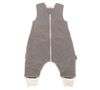 LaLoona Saco Dormir Bebé con Piernas 2.5 TOG | Cálido Abrigo de Algodón Transpirable con Oeko-Tex Ideal para Recién Nacidos | Sin Mangas | Invierno y Entretiempo | Unisex - Gris Beige 80 cm