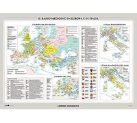 L'Alto Medioevo in Europa/Il Basso Medioevo in Europa e in Italia. Carta murale storica doppia
