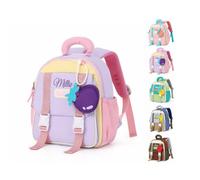 Lam Hub Fong Mochila Infantil Personalizada con Nombre Mochila Guardería y Colegio Ligera para Niña y Niño Bolsa de Nylon con Detalle Reflectante