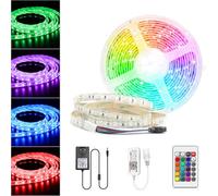 Lam(MS)pen 5M WiFi RGBW tira de LED 24V impermeable IP65, tira de LED RGBW regulable con controlador y fuente de alimentación, 60LEDs/m cambio de color, compatible con APP Alexa, Google home