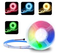 Lam(MS)pen Tira de LED COB 24V RGBW,Tira led 5M RGB+blanco cálido flexible de alta densidad COB,784LEDs/M Tira led Interior 12MM para Gabinete,Sala de estar,Dormitorio,Armario