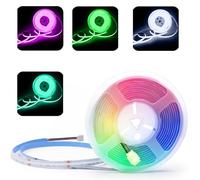 Lam(MS)pen Tira LED COB RGBW de 24V 5M,blanca fría 784LEDs/M, tira flexible regulable LED brillante flexible multicolor para gabinete, cocina, bricolaje, dormitorio, iluminación
