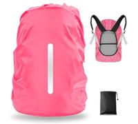 LAMA 1 funda impermeable para mochila, protector reflectante a prueba de lluvia para polvo y antirrobo, XL 56L-70L, color rosa