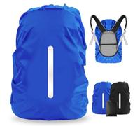 LAMA 2 fundas impermeables para mochila, protector reflectante a prueba de lluvia para polvo y antirrobo, XL 56L-70L, color negro, azul rey
